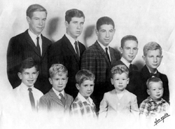 Eleven Danison children in 1960s