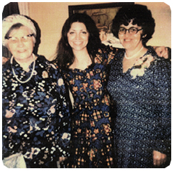 Ann Hauprich with her mother and maternal grandmother in 1974