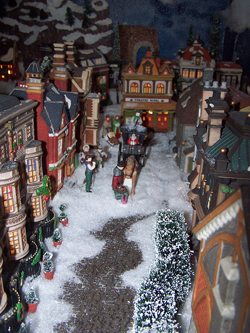 A street scene in Rodger's Christmas Village
