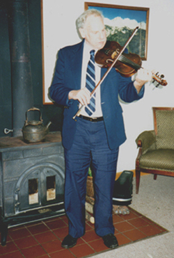Vic Kibler gets toes a tapping in a private home in the foothills of the Adirondacks ca 1993